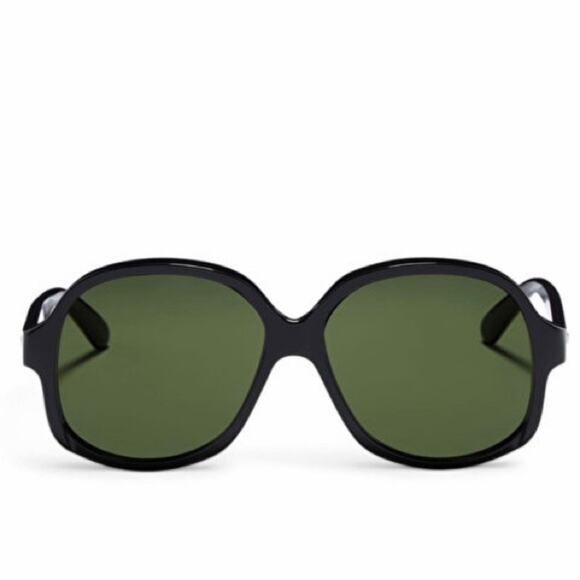 New! Valentino VLS 177A Black Sunglasses with Green Lenses, Authentic